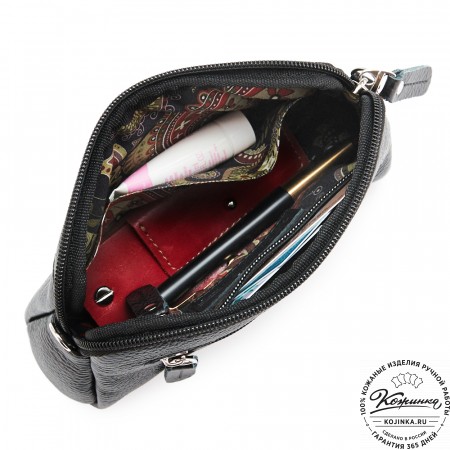 Кожаный клатч "Марта" (чёрный)